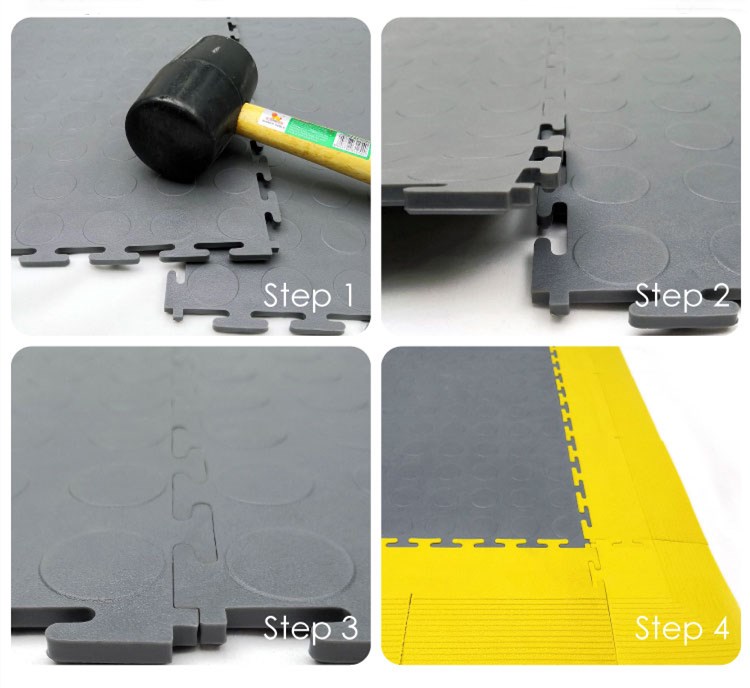 Industrial Interlocking Garage Vinyl Floor Tile Mat