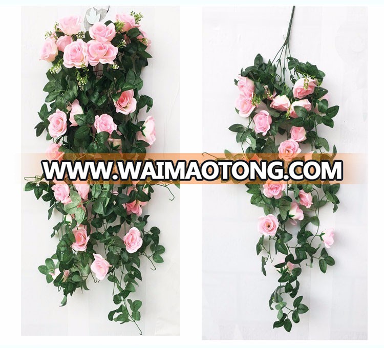 Artificial wall hanging flower hanging basket flower decorative roses flowers vine