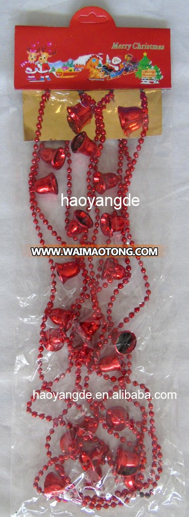 Red Plastic Christmas Small Bell Bead Decorating hanging Beads String