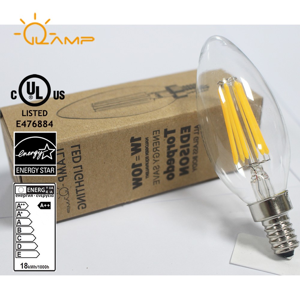 PSE Listed Dimmer Compatible C35 Filament Led Candle E17 100V Carbon Filament Bulb 40W/60W Antique Decorative Edison