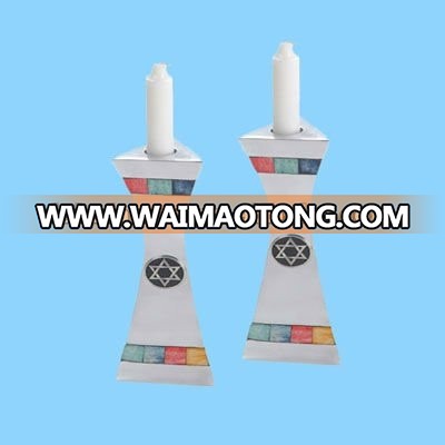 religious supply ceramic shabbat jewish candlesticks