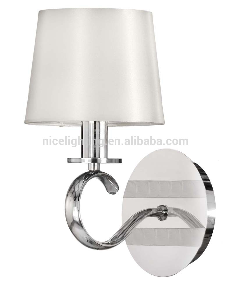 E27 light source table lamp with white satin shade and handmade shell metal ball for furniture decoration