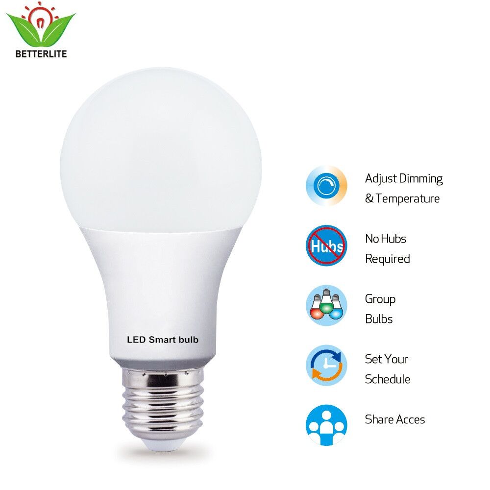 Amazon Alexa Compatible WIFI Smart RGBW controller A19 LED bulb  with E26 E27 B22 base