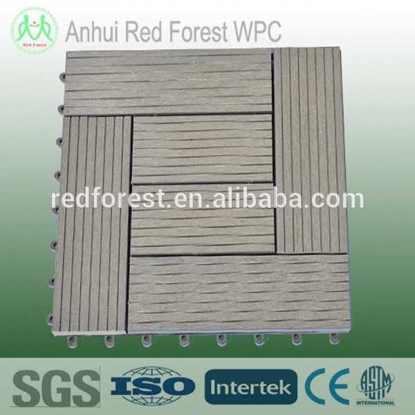 Bamboo plastic outdoor and indoor wpc tiles decking flooring