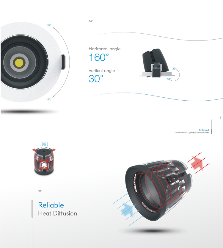 innovation design  IP20  7-10w  CCT  dimmable LED spot down light