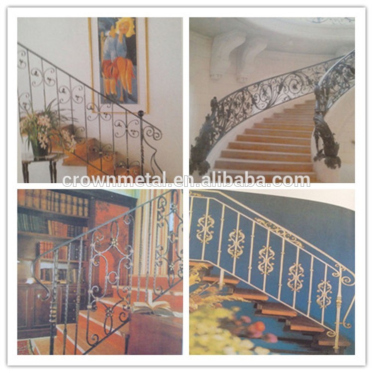 Gray iron stair flower, customizable iron staircase handrails, indoor iron stair handrail home decoration hot sale