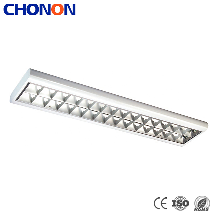 Surface Mounted Aluminum Louver Office Grille Lighting With LED Tube Or Fluorescent T5 Tube