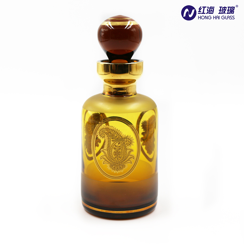 Dubai fancy 200ml essential oil bottle attar glass perfume bottle wholesale