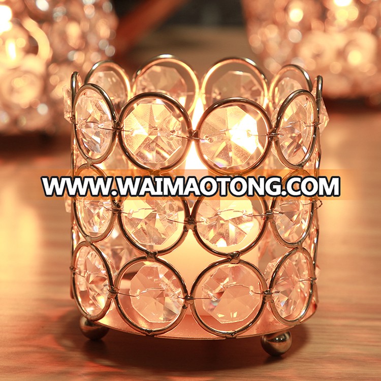 Handmade Bird Cage Gold Brass Glass Candle Holder