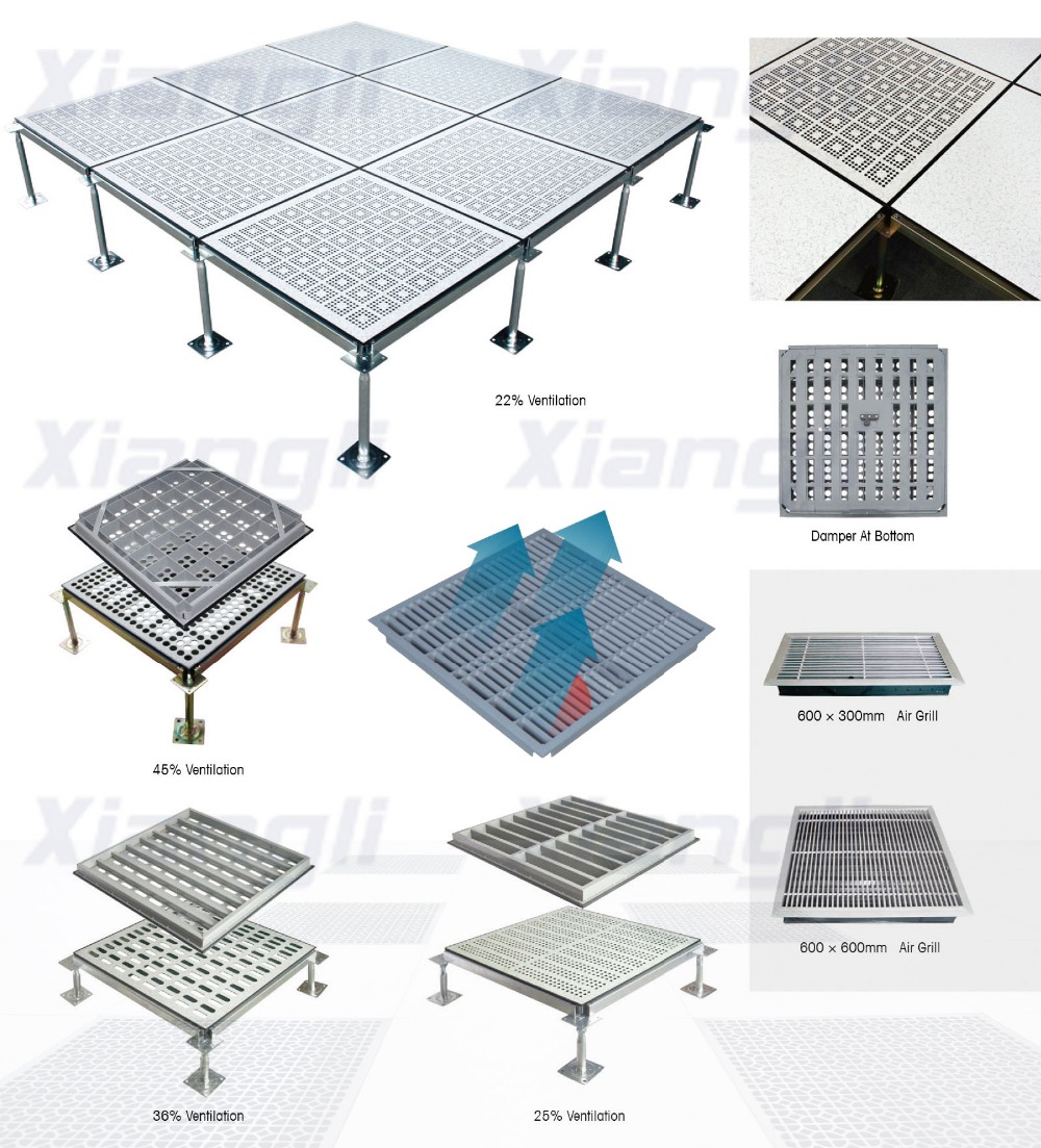 data center air-grill steel raised access floor