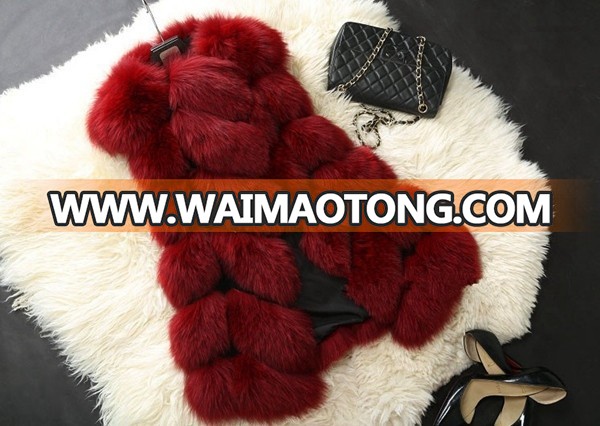 Ladies fashion faux fur vest mink fur coat