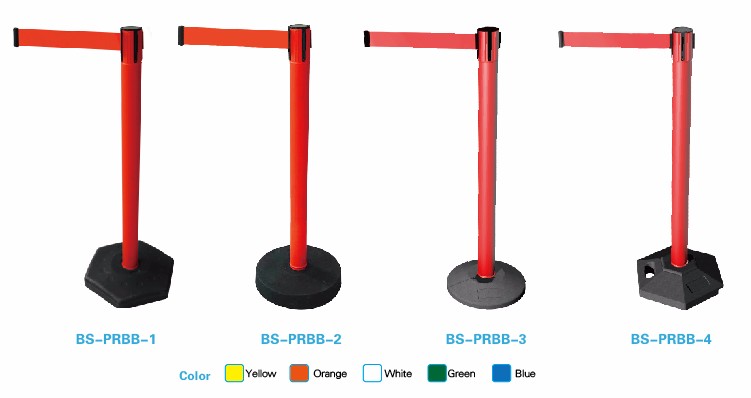 Road belt barrier with 4 base, custom warning post