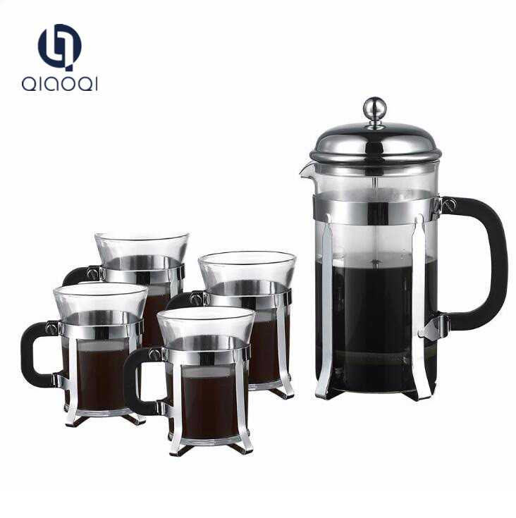 2018 Amazon 34OZ Best Selling Borosilicate glass stainless french coffee press Set 1000ML with 2 cups