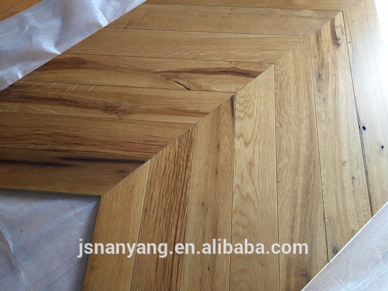 Natural old oak multilayer chevron parquet flooring