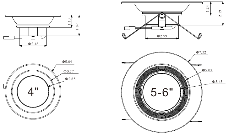 Residential and Commercial Lighting 10W 15 W Dimmable Led Recessed Downlight Led Retrofit