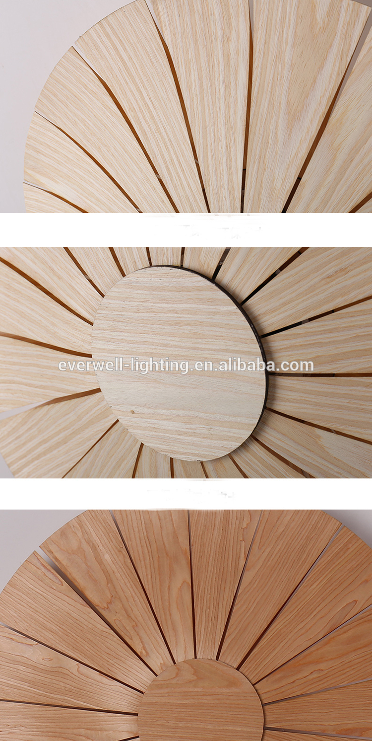 Retro handicraft wood decorative wall lamp