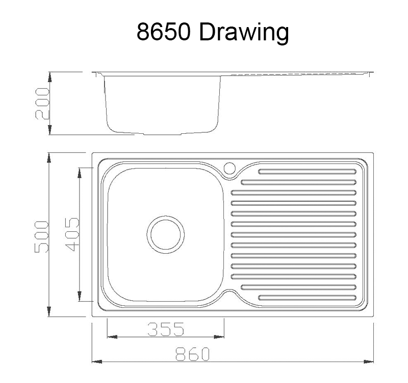 European kitchen sink, England stainless steel sink, sink for UK 8650