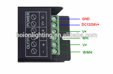 Led Panel Color Temperature Controller ,Wall Mounted CT Led Touch Controller, RF Wireless Led Controller 12V 24V DC, 6A*2Ch