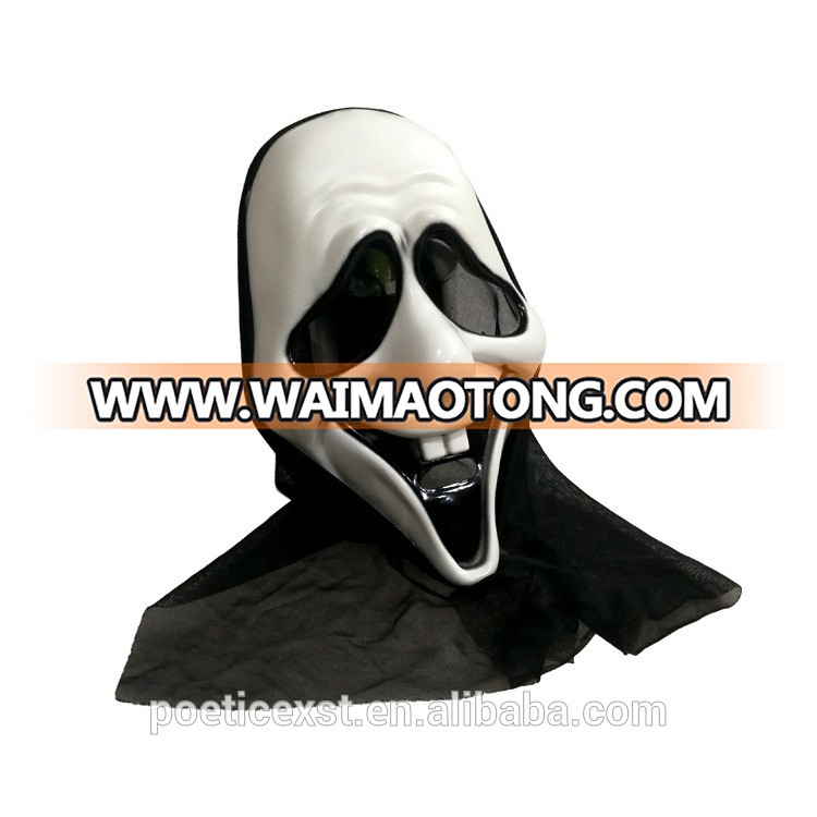 PoeticExst Full Face Plastic Unisex Witch Masks Grimace Masks Halloween Masks with Fabric