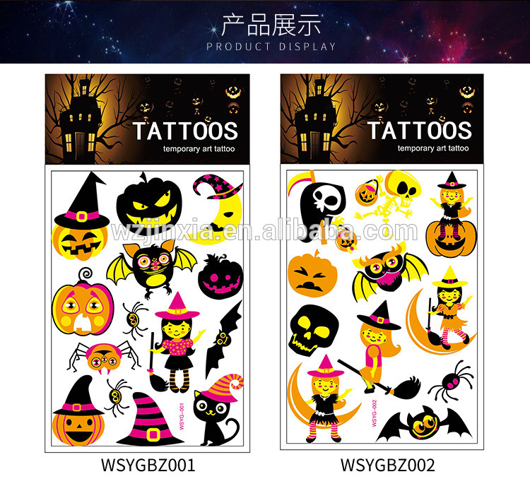 Hot sale Fluorescent body temporary tattoo sticker