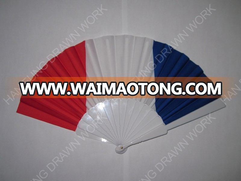 Wholesale customized printed plastic hand held folding fan cheap price