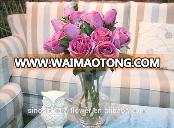 Wholesale real touch artificial flower silk rose for wedding