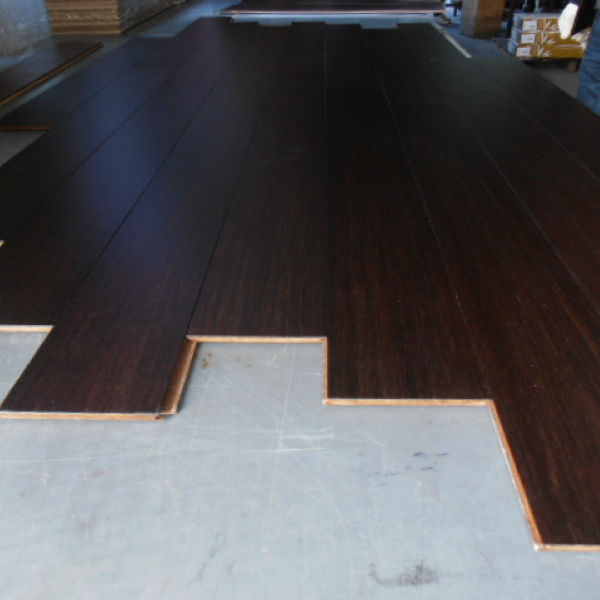 Engineered bamboo strand woven dark parquet