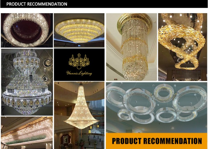 very large size tiered energy saving light source wedding hotel banquet hall chandelier lighting for high ceiling