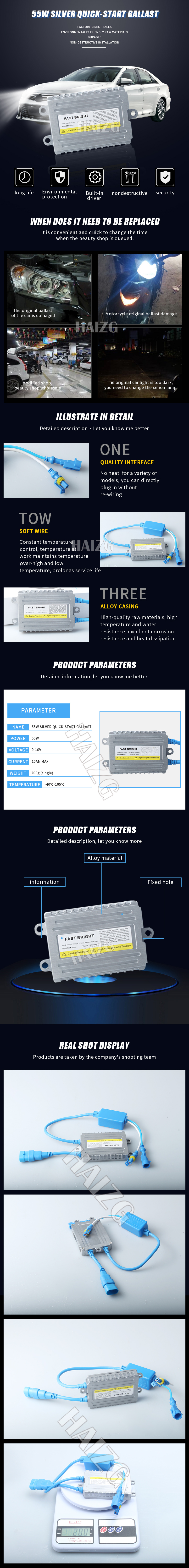 Direct Supply car led HID headlight H1 H3 H4 H7  HID lighting DC 55w Hid Kit h4 headlight