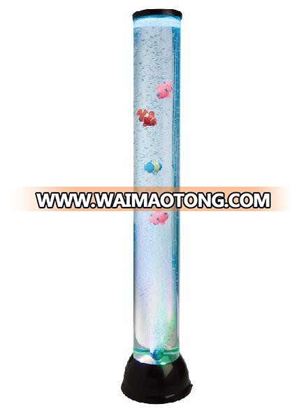 31"LED Bubble Tube with  Fish Large Floor Lamp with 8 Changing Lights Colors