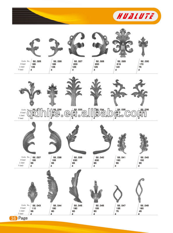 Wrought iron stamp metal iron leaves and flowers ornamrntal for rosette