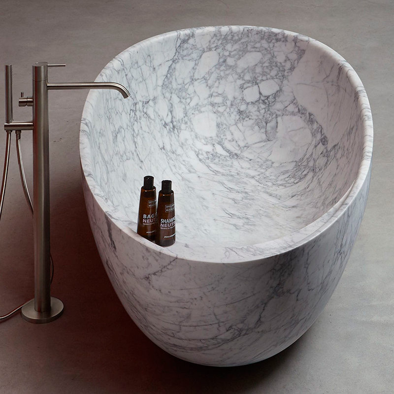 Silver Grey Travertine Bathtub