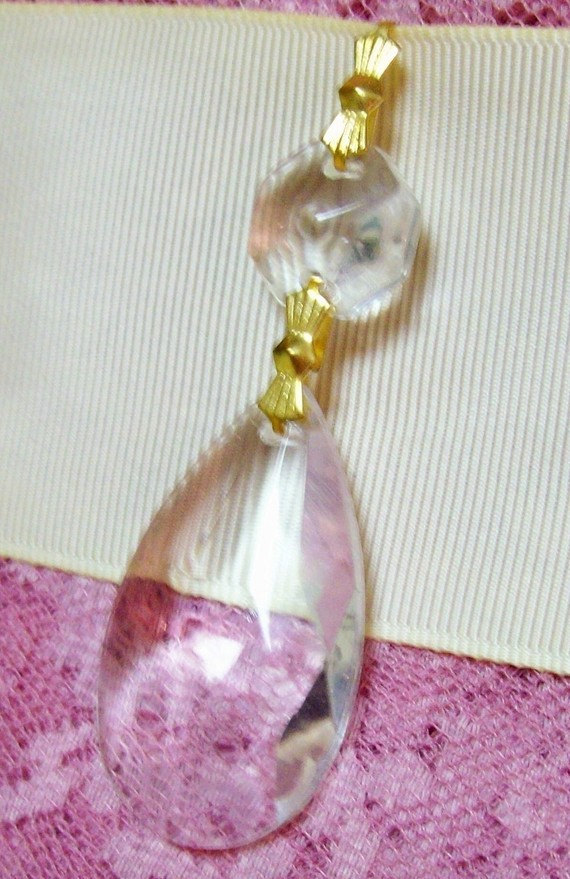 6.28 -6 50 Asfour Crystal Teardrop 38mm Chandelier Prisms Clear Almonds Lead Crystal