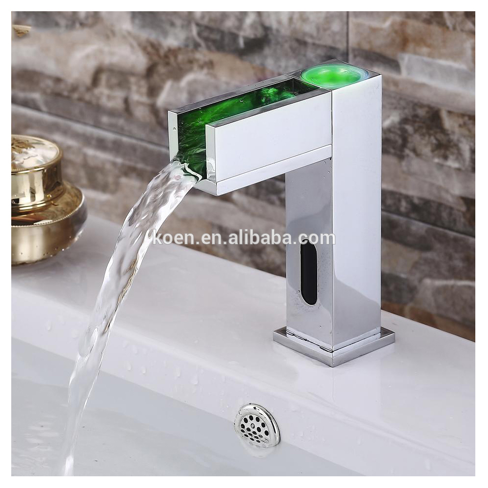 Koen Hydro Power 3colors Automatic Led Faucet Waterfall Sensor Water Tap with Light