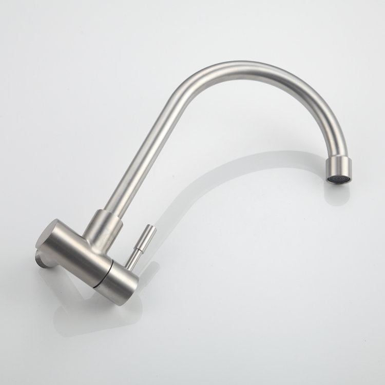 Brushed single handle stainless steel kitchen faucet stainless steel