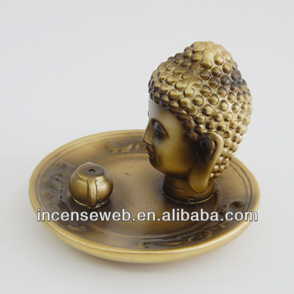 Golden lucky buddha incense holder