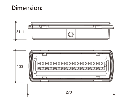 IP65 waterproof emergency light portable emergency bulkhead light