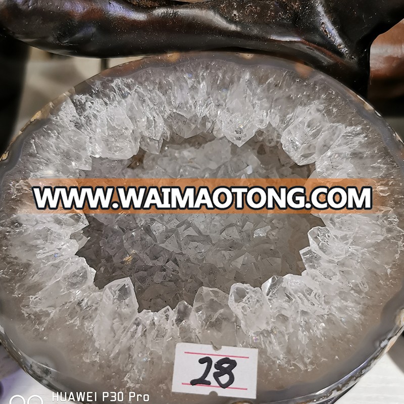 Sale Sop Quality Natrual clear crystal geode, crystal cornucopia for decoration