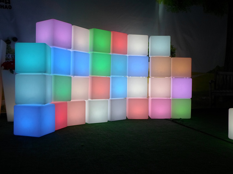 Outdoor Illuminated Decorative Plastic DMX RGB Color Changing Waterproof Lighting Led cube