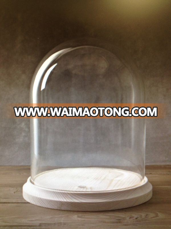 Wholesale transparent glass domes with base as glass dome cover