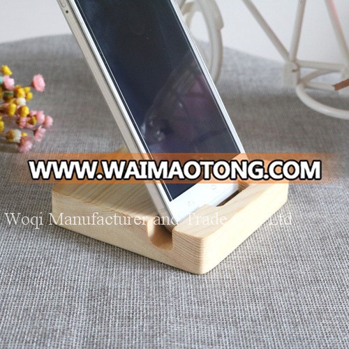 2017 High quality solid wood different shapes custom phone stand holder with logo table organizer