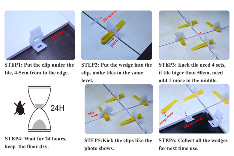 Factory direct tile accessories tile leveling system bent clips and small wedges