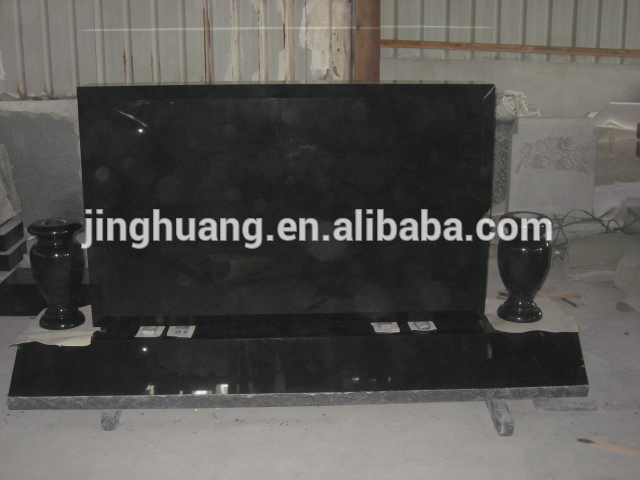 Black Granite Double Gravestone Black Material Tombstone Shanxi Black Tombstone