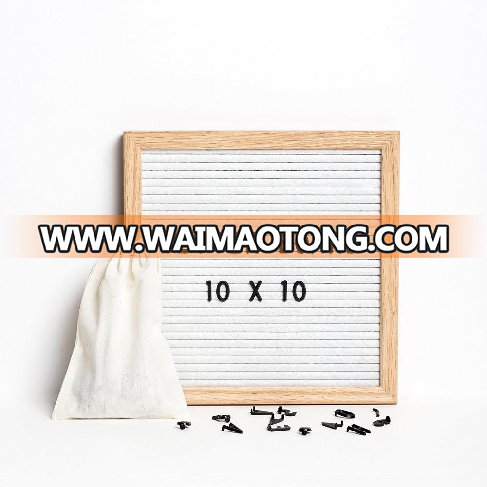 10*10 Inch High Quality OAK Frame DIY Felt Letter Board