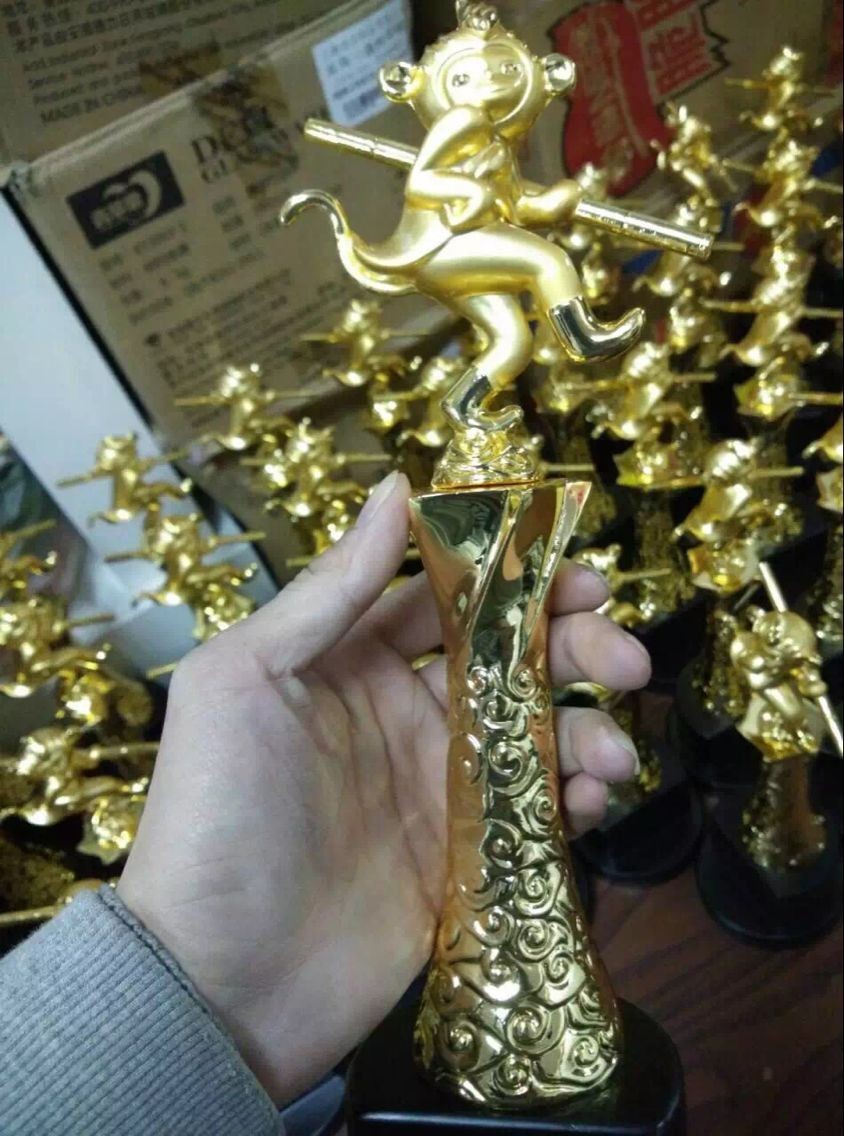 High Quality Beautiful Gold plated MONKEY TROPHY FOR BUSINESS GIFT