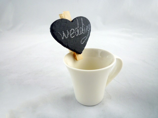 High quality heart shaped craft clip message clips sign board in the coffee cup