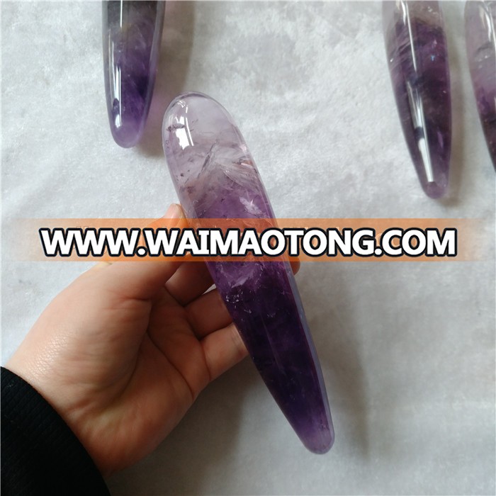 safe natural amethyst quartz crystal massage healing wands crystal sexy dildos penis