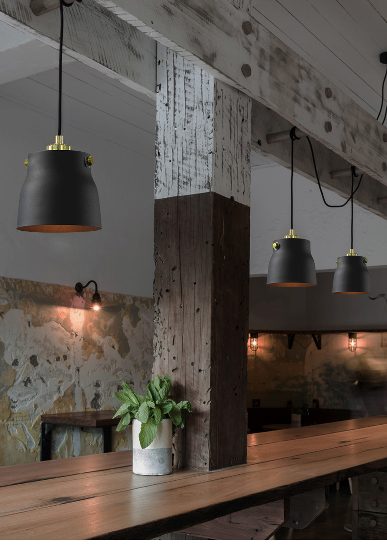 Metal Black Painted pendant light With  E27 Lampholders single Metal creative Hanging Lamp