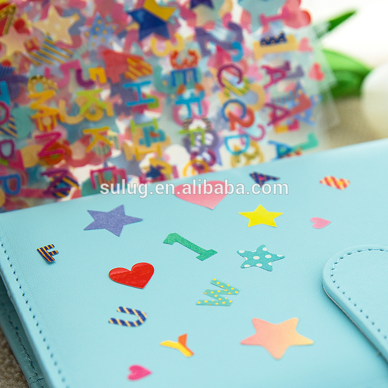 Pvc Transparent Korean Stickers Papers Flakes Kids Decorative For Cards Stationery