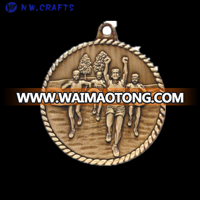 China manufacturer gold silver bronze metal karate sports medal with ribbon